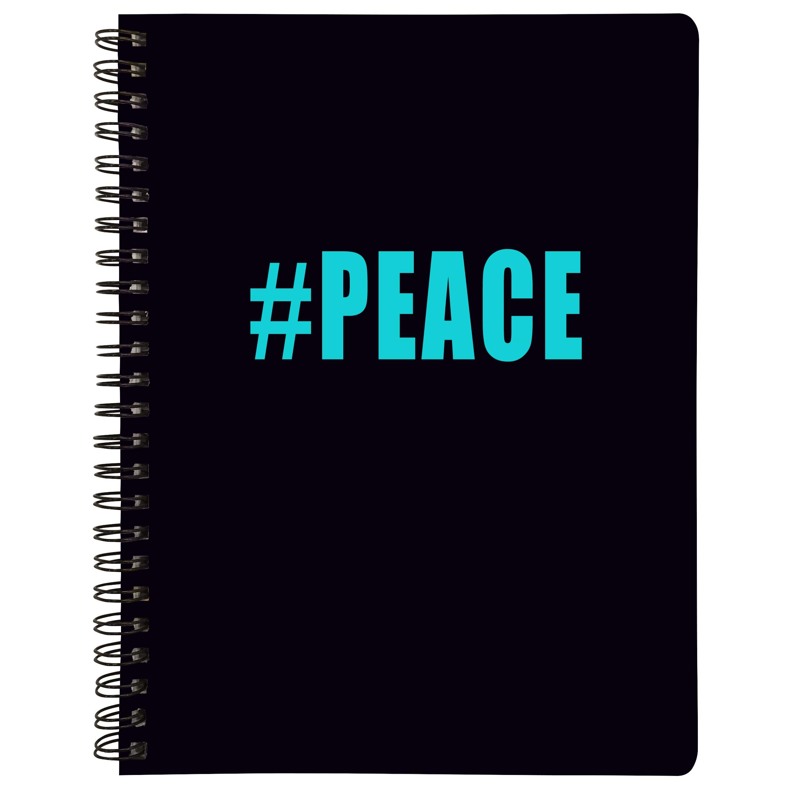  Note book A5 Peace NEW Sort/Turkis 1